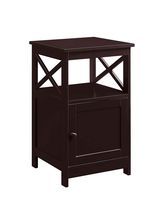 Convenience Concepts Oxford End Table with Cabinet, Espresso