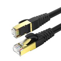 Ethernet Cable CAT 8 6 ft Black Round Network Internet Ethernet LAN Cable,High Speed 40Gbps 2000Mhz SFTP LAN Wire Internet Patch Cable with RJ45 Connector for Switch/Router/Xbox