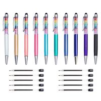 Stylus Pens,10 Pack Colors 2 in 1 Rainbow Crystal Universal Capacitive Stylus &Ballpoint Pen,With 10 Extra Refills,Compatible With iOS,Tablets, Android,Gifts for Women, Bridesmaids, Birthday, Coworker