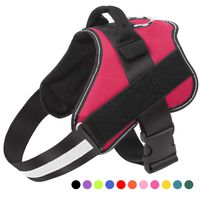Dog Harness No Pull Reflective Adjustable Pet Vest with Handle for Outdoor Walking- No More Pulling, Tugging or Choking(Red,L)