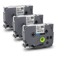 Adouiry Compatible Label Tape Replacement for Brother P Touch TZe-231 TZ-231 12mm 0.47 Laminated White TZ Label Maker Tape Works with Brother P-Touch PT-D200 PT-H110 PT-D210 PT-1230PC, 3-Pack