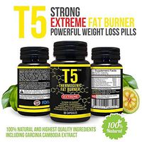 Strong T5 Thermogenic Fat Burner - Increases Energy And Metabolism Levels - 100% Natural And Safe Ingredients - Powerful Weight Loss Pills - Appetite Suppression Supplement 60 Vegetarian Capsules