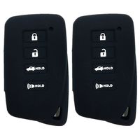 Ezzy Auto A Pair Black Silicone Rubber Key Fob Case Key Covers Key Jacket Skin Protector fit for Lexus