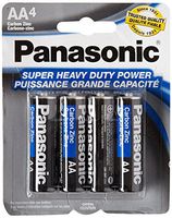 Panasonic 5734 16PC AA Batteries Super Heavy Duty Power Carbon Zinc Double A Battery 1.5V, Black (Pack of 16)