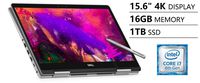 Dell Inspiron 15 7000 7573 15.6" 4K (3840x2160) UHD Touchscreen with Active Pen 2-in-1 Business Laptop (Intel Quad-Core i7-8550U, 16GB DDR4, 1TB PCIe M.2 SSD, MX130) Backlit, HDMI, Type-C, Windows 10