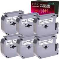 Tuobo Compatible with MK231 M-K231 Label Tape Cartridge (Black on White) Replacement for Brother M231 for use in P-Touch PT-90 PT-M95 PTM95M PT-70SR PT-80 Label Maker, 0.47 in x 26.2 ft (6-Pack)