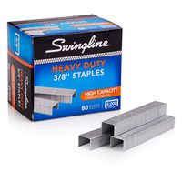 Swingline Staples, Heavy Duty, 3/8" Length, 60 Sheet Capacity, 100/Strip, 5000/Box, 1 Pack (79398)