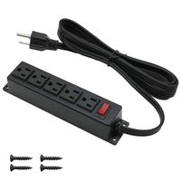 Surface Mounted Power Strip with Switch 5 AC Grounded Outlets Mountable Power Station Adapt to Any Deak Conference Table Wall 4 Screws Included (5AC)