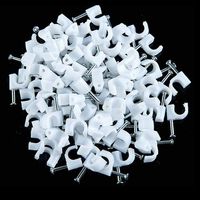 GCA 6mm Cable Clips, Cat6, Electrical Wire Cable Clip, White (100 pieces)