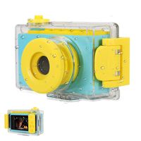 myFirst Waterproof Kids Camera Mini 8MP 1080P HD Camcorder with Free 16GB MicroSD Card Included and MicroSD Support Slot Video Taking Function and Preset Frames (Blue)