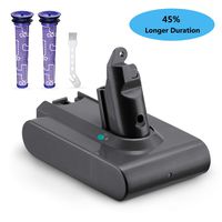 FirstPower 3.5Ah Dyson V6 Replacement Battery 21.6V Upgraded Li-ion for Animal Motorhead Absolute Slim, SV03 SV04 SV05 SV06 SV07 SV09, DC58 DC59 DC61 DC62 DC72 DC74, 2Filters & 1 Brush
