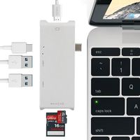 USB C HDMI HUB Adapter for MacBook Pro 2015/2016 Type c hub adapte 40Gbs Thunderbolt 3 4k HDMI Pass-Through Charging SD/Micro Card Reader and 2 USB 3.0 Ports (Silver)