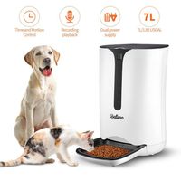 Balimo Automatic Smart Pet Feeder for Cat and Dog, Food Dispenser with Distribution Alarms, Portion Control, Voice Recorder, Programmable Timer for up to 4 Meals per Day, 7L