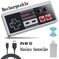 Rechargeable NES Classic Wireless Controller for Nintendo NES Classic Edition、NES Classic Mini Controller. Zero Delay A+B Rapid Buttons,Built-in Battery Use 8H, Plug and Play NES Controller(White)