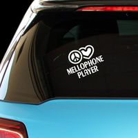 PressFans - Peace Love Mellophone Player Music Car Laptop Sticker Decal