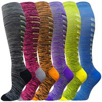 Compression Socks for Women & Men 6 Pairs 15-20 mmHg is Best For Graduated Athletic, Running, Travel, Flight, Nurses