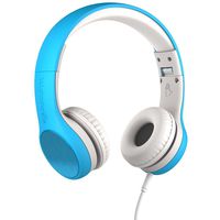 New! LilGadgets Connect+ Style Kids Premium Volume Limited Wired Headphones with SharePort (Children, Toddlers) - Blue