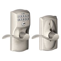 Schlage FE595VCAM619ACC Camelot Keypad  Entry with Flex-Lock and Accent Levers,  Satin Nickel