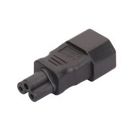 [10Pack] IEC 320 C14 to C5 AC Adapter, Vellcon IEC 3Pole Male to Mickey Mouse 3Pole Female Power Adapter, IEC C14 to C5 AC Converter Black Color