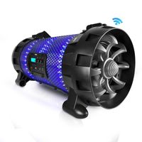 Pyle Portable Wireless BoomBox Stereo Rechargeable Speaker System with App Controlled LED Beats Party Lights, Bluetooth and NFC, Microphone Input, AUX for MP3 Player, USB Reader, FM Radio - PBMSPG260L