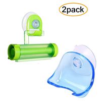 Pro-Noke 2PCS Rolling Toothpaste Squeezer Hanger Gadget and Plastic Super Suction Cup Razor Rack Bathroom Holder Suction Shaver