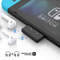 Bluetooth Adapter for Nintendo Switch & Lite, Vivefox Bluetooth 5.0 USB C Audio Transmitter Adapter for Wireless Headphones AirPods on PC PS4 Compatible Nintendo Switch Plug n Play aptX Low Latency