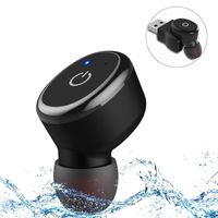 IPX8 Waterproof Bluetooth Earbud, Single Mini Wireless Headphone with 6 Hour Playtime Car Headset with Mic for iPhone and Android Smart Phones (One pcs)