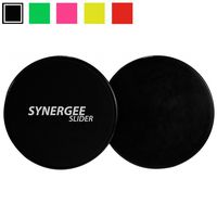 Synergee Jet Black Gliding Discs Core Sliders. Dual Sided Use on Carpet or Hardwood Floors. Abdominal Exercise Equipment