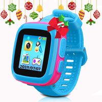 Kids Game Smartwatch Digital Smart Watches Photo Sticker Camera Mini Games Alarm Clock Timer Health Monitor Pedometer Birthday Gifts for Boys and Girls Age 3-12 Years（Light Blue Joint Pink）