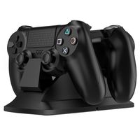 GameSir Dual Controller Charging Station Stand for PS4 / PS4 Slim / PS4 Pro, Playstation 4 Controller Charger Charging Dock with Power Supply, Black