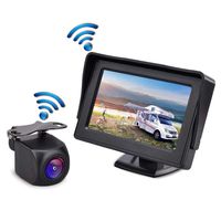 Wireless Backup Camera with 4.3'' Monitor，Gizzsh Wireless Rear View Camera HD Color Night Vision Backup Reverse Parking Camera，230WX