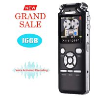 Voice Recorder by Xmangear 16G Digital Voice Activated IC Recorder for Lectures Meetings, Rechargeable MP3 USB Dictaphone