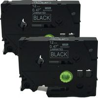 NEOUZA 2PK Compatible for Brother P-Touch Laminated TZe TZ Label Tape Cartridge 12mm x 8m (TZ-335 TZe-335 White on Black)