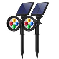 Nekteck 2 Pack Solar Light Outdoor, 2-in-1 Outdoor Solar Spotlights Powered Adjustable Wall Light Landscape Lighting, Bright and Dark Sensing, Auto On/Off for Yard, Pathway, Walkway, Garden, Driveway