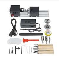 200W CNC Mini Lathe Machine Tool DIY Woodworking Wood lathe Milling machine Grinding Polishing Beads Drill Rotary Tool Set
