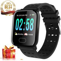 Women's Smart Watch Fitness Tracker Watch, Waterproof HR Activity Tracker Female Wristband with 8 Sport Mode Health Sleep Monitor Calorie Pedometer (A 1.3" Color Touch Black)