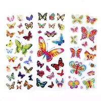 WSERE 10 Sheets 3D Butterfly Sticker Puffy Kids Favorite Stickers Decals, Reusable Safe and Non Toxic, Cultivate Children's Creativity Give Kids Fun