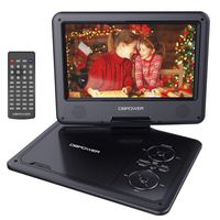 DBPOWER 11.5" Portable DVD Player with 9" Swivel Screen, 5-Hour Built-in Rechargeable Battery, Support CD/DVD/SD Card/USB, with 1.8 Meter Car Charger and Power Adaptor (Black)