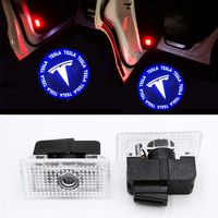 BLDO 2 Pcs Car Door LED Logo Projection Ghost Shadow Light Welcome Lamp for Tesla MOEDL S MOEDL X MOEDL 3 (for Tesla Blue)