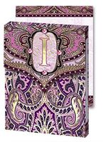 Punch Studio I Monogram Paisley 75-Page Mini Notepad - Magnetic Closure Jewel on tab