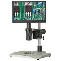 TMS-CX3-OM10K-V3 7x-45x - Digital Zoom Microscope - HDMI Microscope Camera - Integrated 11.6" LCD Display - Ergonomic Pole Stand - 80 LED Ring Light - 0.5x Barlow Lens