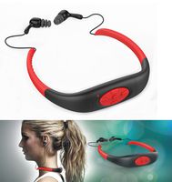 i-TecoSky IPX8 Waterproof 4GB Underwater Sport MP3 Music Player Neckband Stereo Audio Earphone Headset Headphone Mini Portable Music Player with FM Radio for Diving Swimming etc (red)