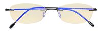 CessBlu Ladies Blue Light Blocking Glasses Anti Glare UV with Yellow Filter Eyeglasses for Women Reading Screen Rimless (Black)+1.75