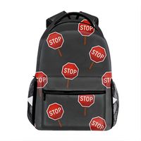 Lightweight Red Stop Signs School Backpack Waterproof Book Bag for Girls Teens Kids