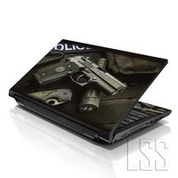 LSS 10 10.2 inch Laptop Skin Cover Compatible with HP Dell Lenovo Apple Asus Acer Compaq - Fits 7" 8" 8.9" 10" 10.2" (2 Wrist Pads Free) Police Gun