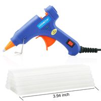 ccbetter Upgraded Mini Hot Melt Glue Gun with 30pcs Glue Sticks,Removable Anti-hot Cover Glue Gun Kit with Flexible Trigger for DIY Small Craft Projects & Sealing and Quick Daily Repairs 20-watt,Blue