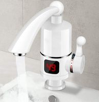 JXWWN 220V Tankless Electric Hot Water Heater Faucet,Plastic Material,Kitchen Fast Heating Tap Water Faucet with LED Digital Display,A