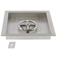 Celestial Fire Glass 12" X 12" Stainless Steel Drop-in Fire Pit Pan w/ 6" Burner