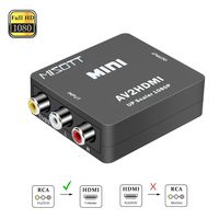 RCA to HDMI, MISOTT 1080P Mini RCA Composite CVBS AV to HDMI Converter Adapter, Supports 720P/1080P Output with USB Charge Cable for PS2 N64 Wii Laptop Xbox Roku TV STB VHS VCR Camera DVD, Black