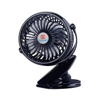 Clip on Mini Desk Fan, GS Rechargeable Battery Operated Cooling USB Fan, 360°Rotation, Adjustable Speeds,Small Portable Stroller Fan for Baby, Car Seat, Gym, Travel, Treadmill (Black)